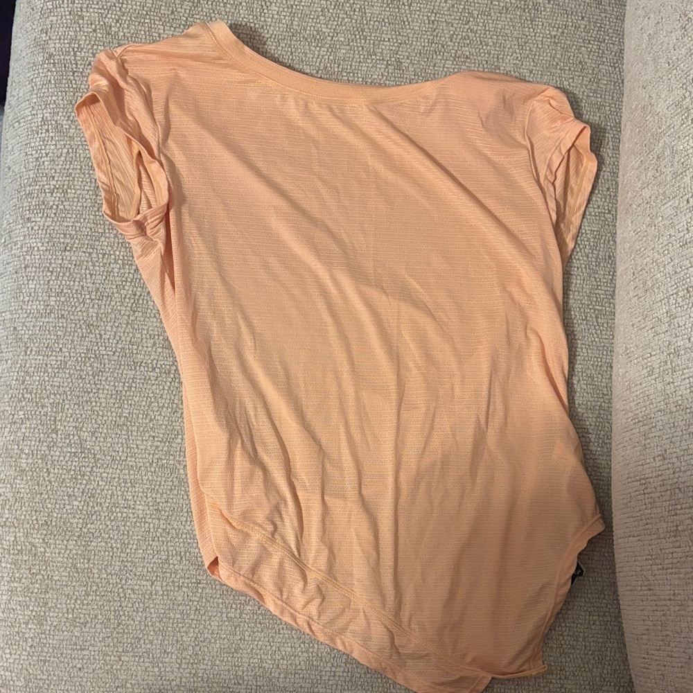 HALARA Orange Short Sleeve Women's Top Asymmetrical cut